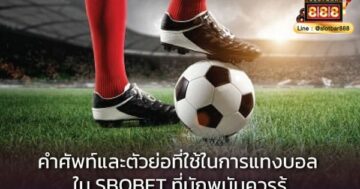 คำศัพท์และตัวย่อที่ใช้ในการแทงบอล ใน SBOBET